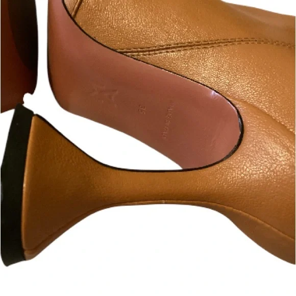 AMINA MUADDI  Leather Flared Heel Boots 35  5 US - Picture 10 of 14
